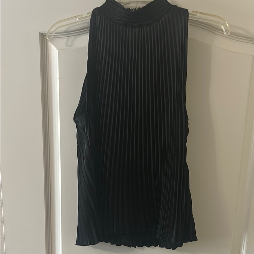 1. State Black Ribbed Tank Top with Mandarin Collar